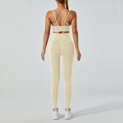 High-Waisted Leggings and Vest Gym Set