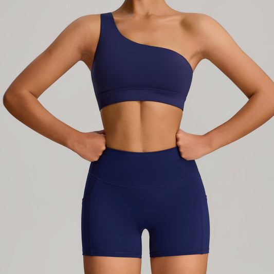 Women's Asymmetric Sports Bra & Shorts – GymBum UK