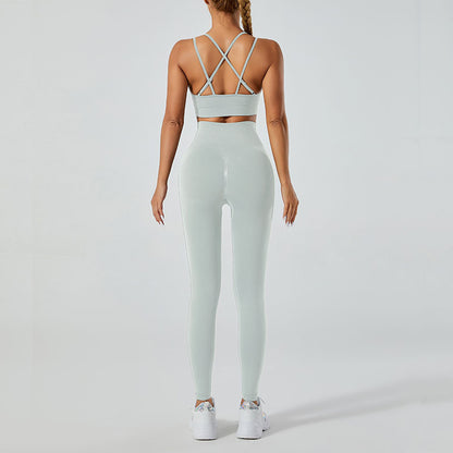 High-Waisted Leggings and Vest Gym Set