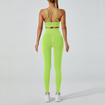 High-Waisted Leggings and Vest Gym Set