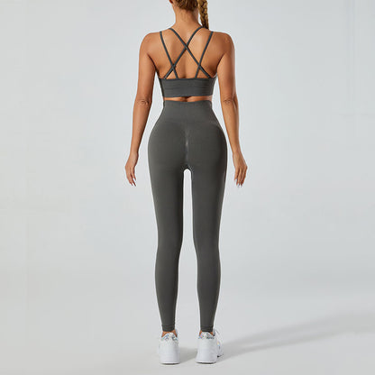 High-Waisted Leggings and Vest Gym Set