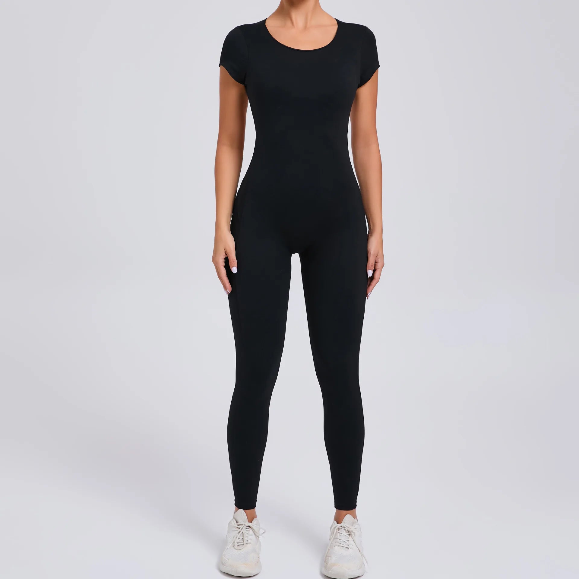One-piece Long Sleeves Gym Bodysuit Set.