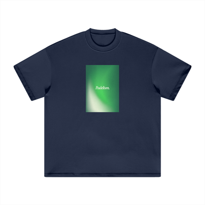 Navy heavyweight crewneck T-shirt with short sleeves and centered square graphic print