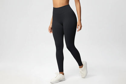 Black leggings with a logo on a white background