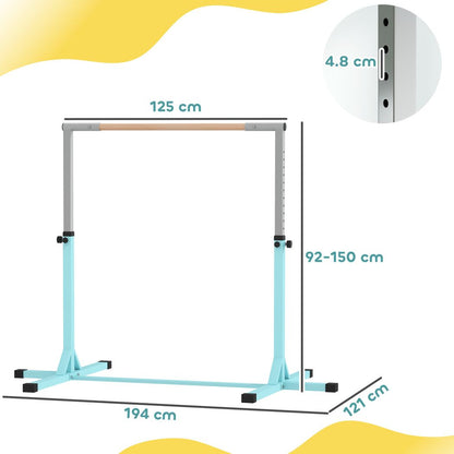 HOMCOM Adjustable Kids Gymnastics Bar Horizontal Training Steel