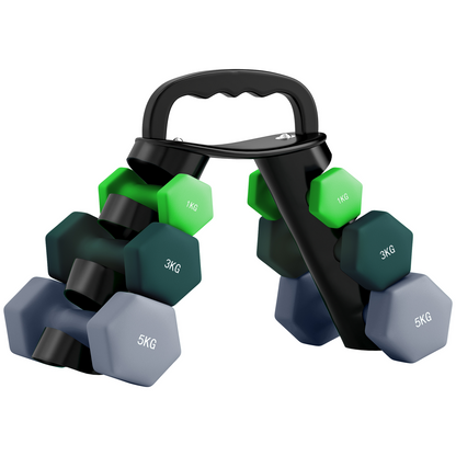 SPORTNOW Dumbbells Set with Storage Rack, 2 x 1kg, 2 x 3kg, 2 x 5kg