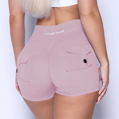 Women’s High Waist Scrunch Pocket Shorts