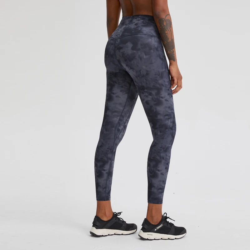 7/8 Exploring Tie Dye Women's Yoga Pants Naked Feel High Waisted