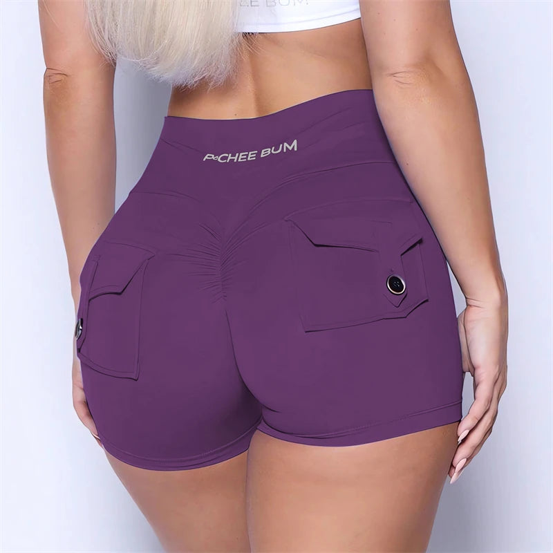 Women’s High Waist Scrunch Pocket Shorts