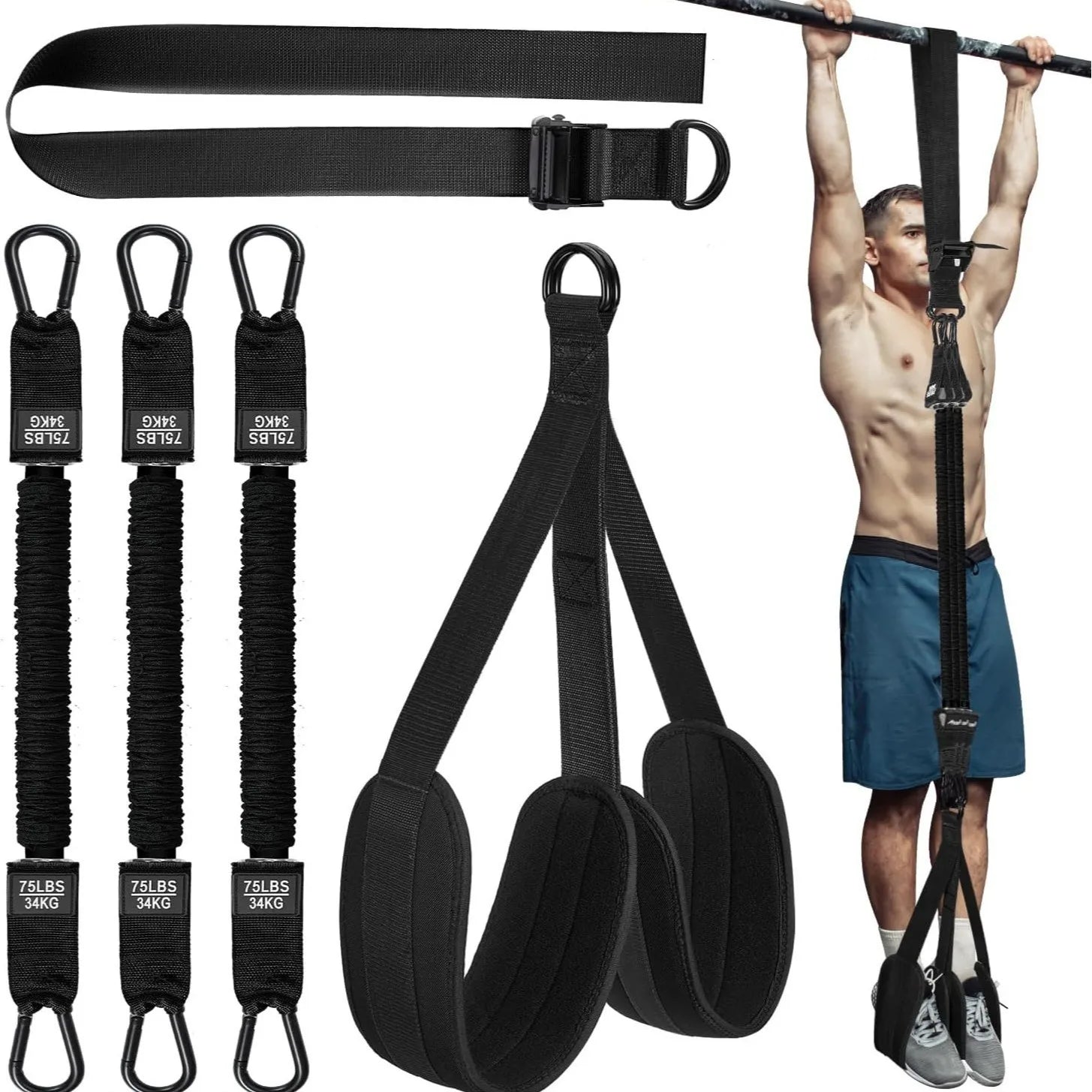 Pull Up Assistance Bands Set Resistance Strap for Pull-ups Assist for Men Women Hanging Training Chin-up Workout Body Stretching.