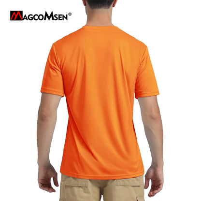 MAGCOMSEN Men's UPF50+ UV Protection T-shirt Short Sleeve Quick Dry Sport Tees for Running Workout Surf Swim Rash Guard Shirt