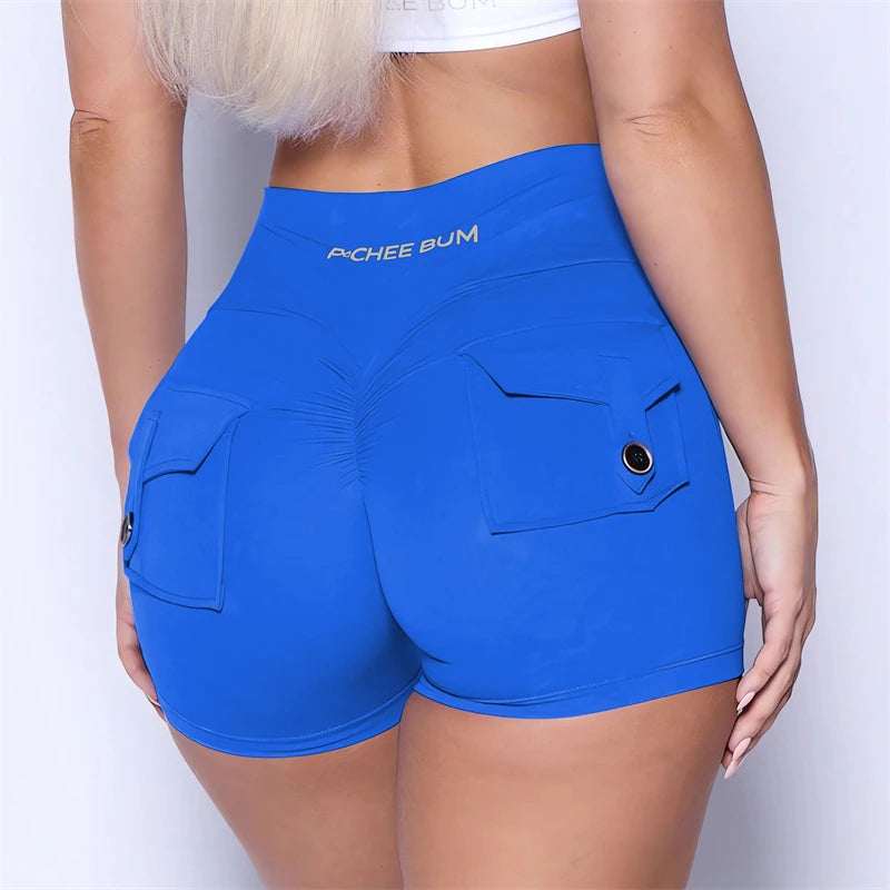 Women’s High Waist Scrunch Pocket Shorts