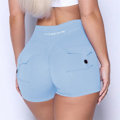 Women’s High Waist Scrunch Pocket Shorts