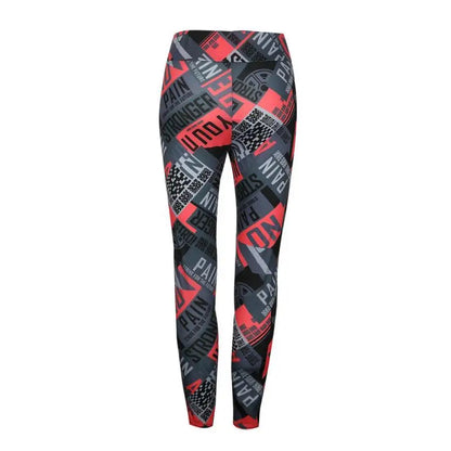 Gymdolphins Women's Hollowed Skinny Sports Pants Letter Printed High Waisted Leggings Fitness Yoga Trousers Sweatpants