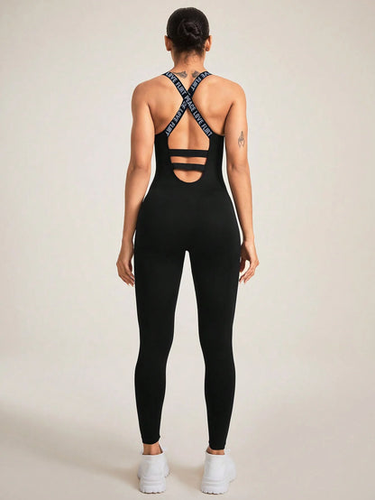 Women's Seamless Yoga Jumpsuit | Racerback One-Piece Gym Bodysuit