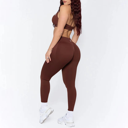 Bum-Shaping Scrunch Leggings & High-Impact Sports Bra 2-Piece Gym Outfit