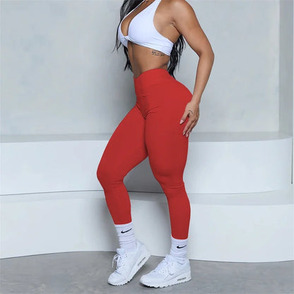 Women’s Low V-Back Scrunch Leggings – High Waist Seamless Yoga & Fitness Pants