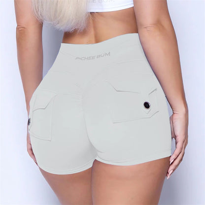 Women’s High Waist Scrunch Pocket Shorts
