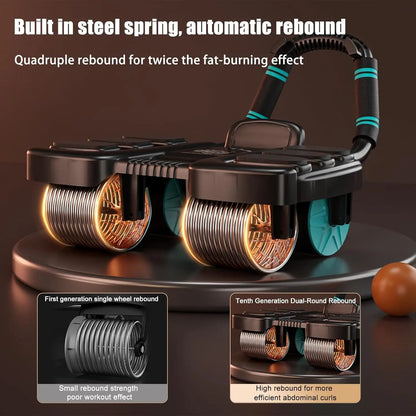 Ab Wheel Roller with Elbow Support Automatic Rebound