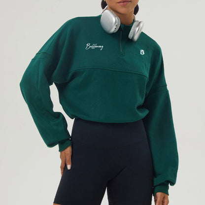 Buffbunny Women's Sweatshirt Half Zip Long Sleeve
