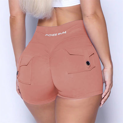 Women’s High Waist Scrunch Pocket Shorts