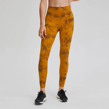 7/8 Exploring Tie Dye Women's Yoga Pants Naked Feel High Waisted