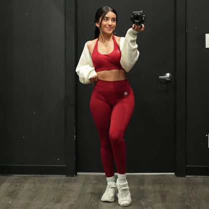 Bum-Shaping Scrunch Leggings & High-Impact Sports Bra 2-Piece Gym Outfit