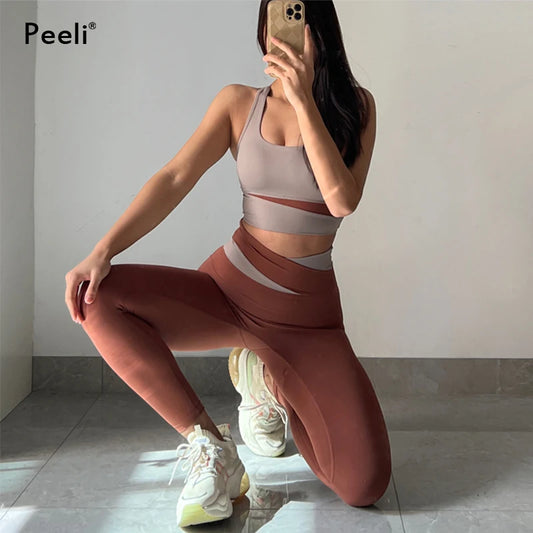 Womens athletic 2 Piece Gym Set Workout Outfits Sportswear