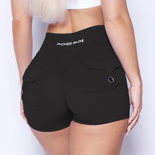 Women’s High Waist Scrunch Pocket Shorts