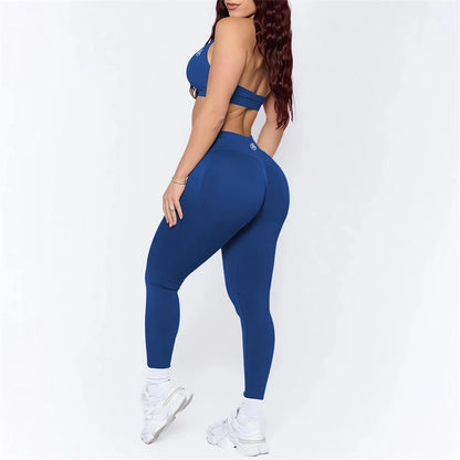 Bum-Shaping Scrunch Leggings & High-Impact Sports Bra 2-Piece Gym Outfit