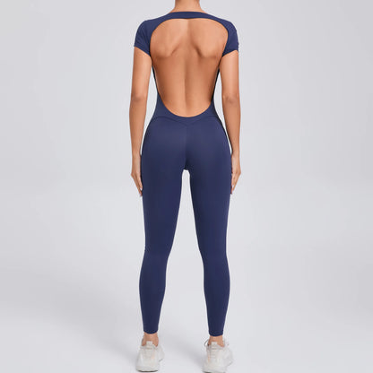 One-piece Long Sleeves Gym Bodysuit Set.
