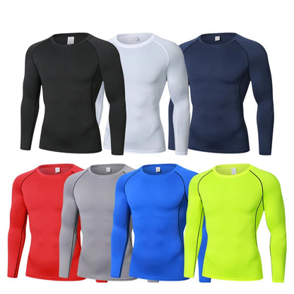 Men's Compression Running T-Shirt - Long Sleeve Quick Dry Fitness Top