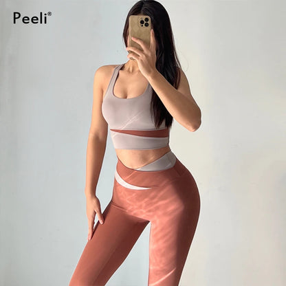 Womens athletic 2 Piece Gym Set Workout Outfits Sportswear