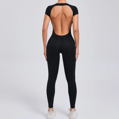 One-piece Long Sleeves Gym Bodysuit Set.