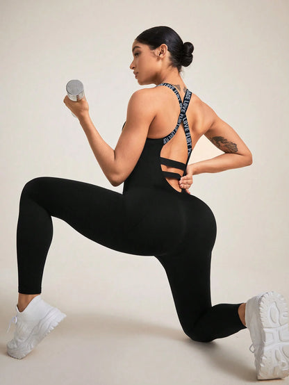 Women's Seamless Yoga Jumpsuit | Racerback One-Piece Gym Bodysuit