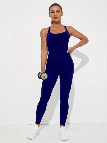 Women's Seamless Yoga Jumpsuit | Racerback One-Piece Gym Bodysuit