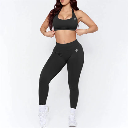 Bum-Shaping Scrunch Leggings & High-Impact Sports Bra 2-Piece Gym Outfit