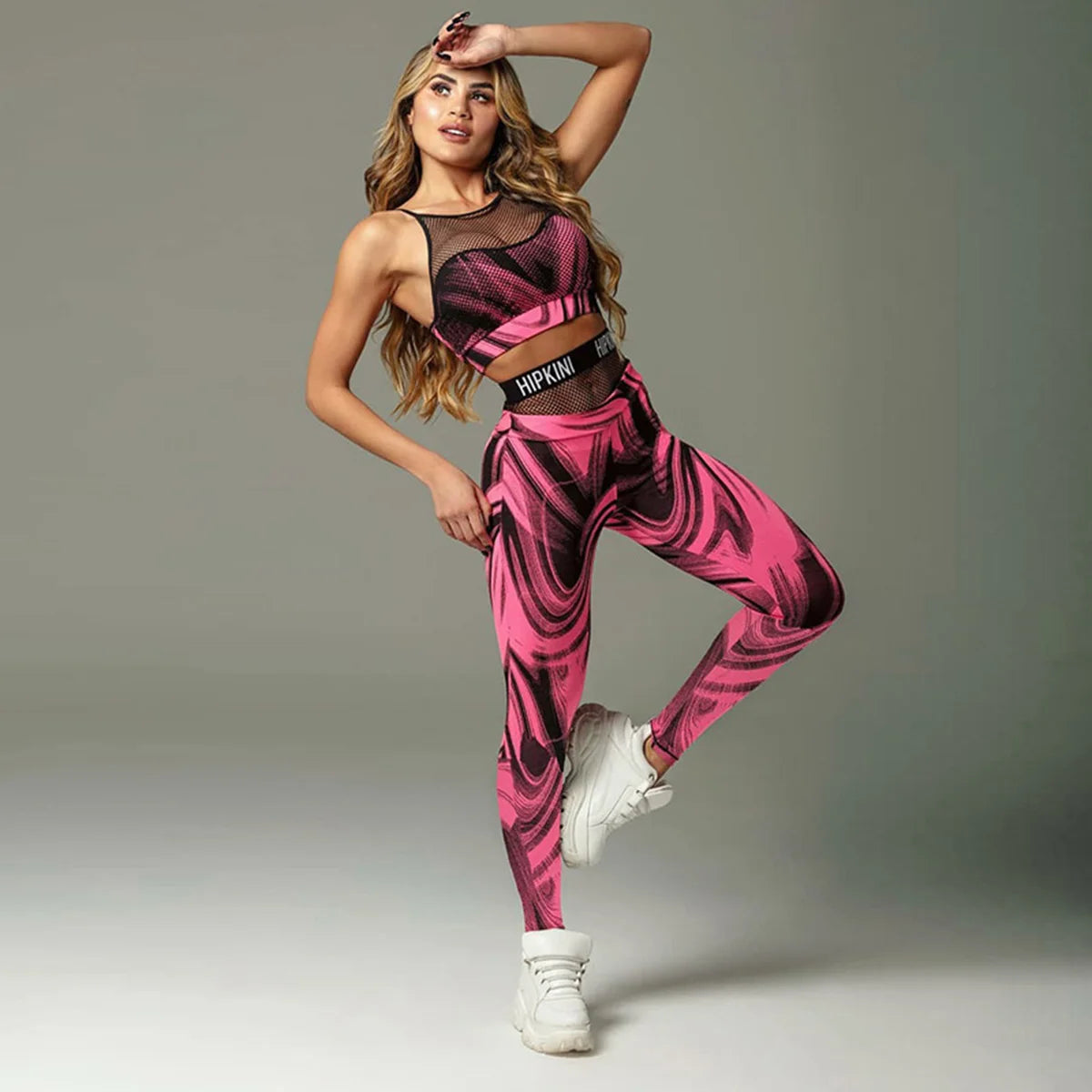 Two Piece Set Camisole Top High Waist Leggings Yoga Training Suit for Women