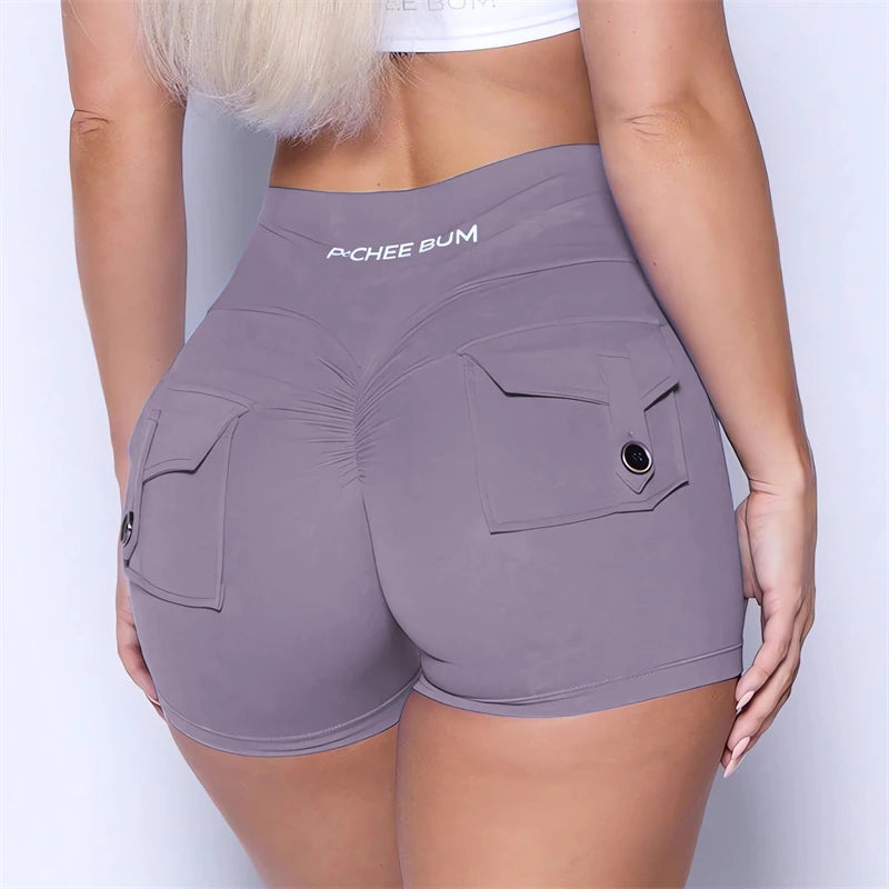Women’s High Waist Scrunch Pocket Shorts