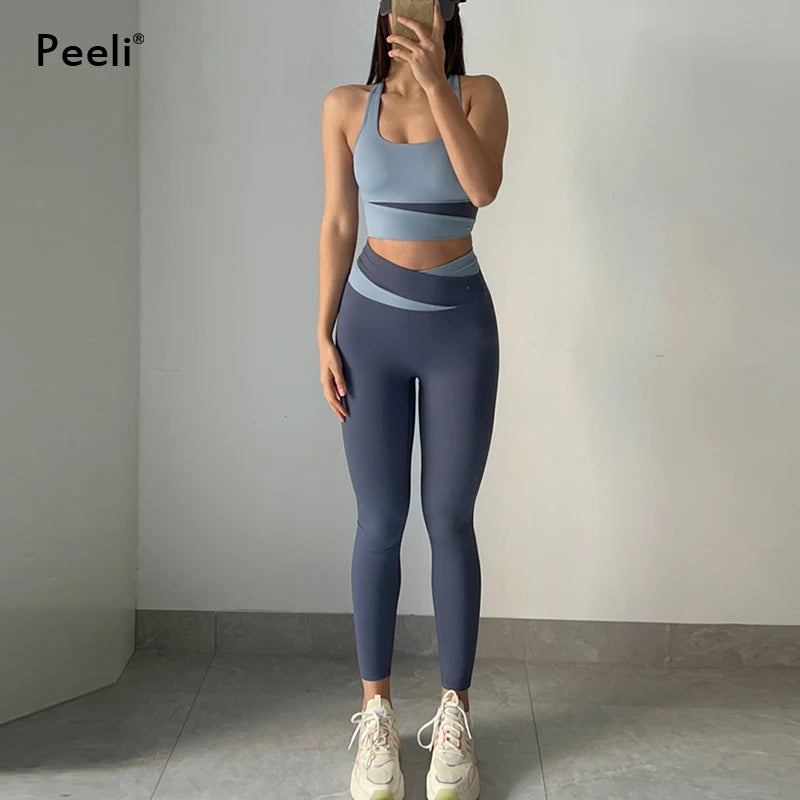 Womens athletic 2 Piece Gym Set Workout Outfits Sportswear