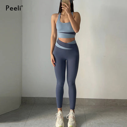 Womens athletic 2 Piece Gym Set Workout Outfits Sportswear