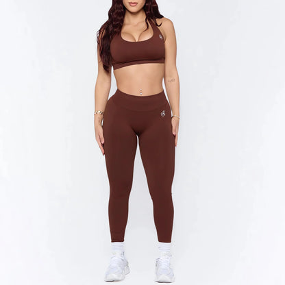 Bum-Shaping Scrunch Leggings & High-Impact Sports Bra 2-Piece Gym Outfit