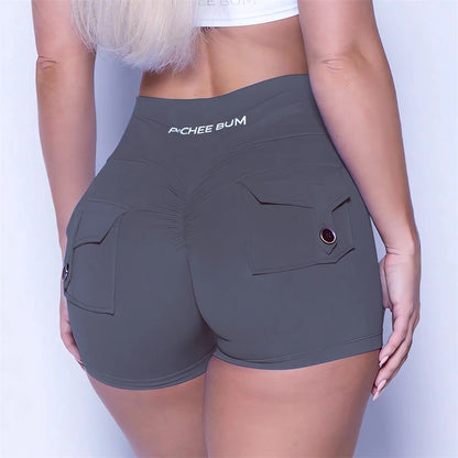 Women’s High Waist Scrunch Pocket Shorts