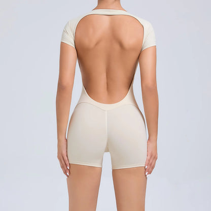 One-piece Long Sleeves Gym Bodysuit Set.