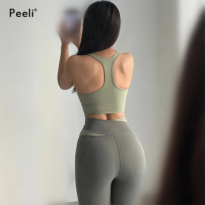 Womens athletic 2 Piece Gym Set Workout Outfits Sportswear