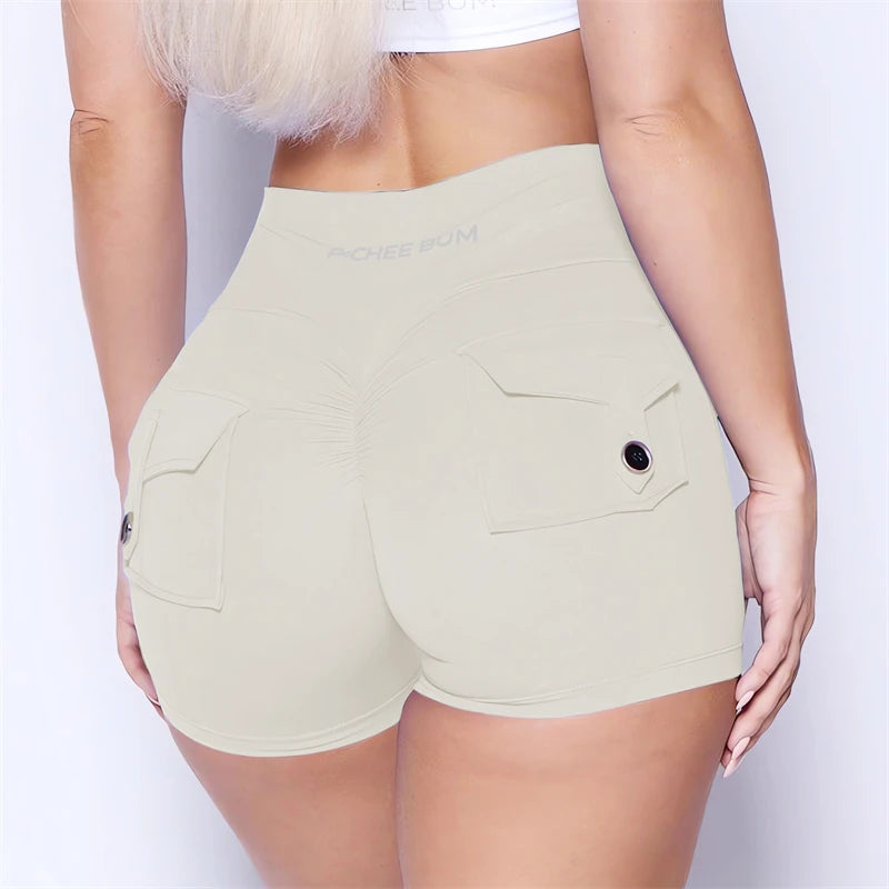 Women’s High Waist Scrunch Pocket Shorts