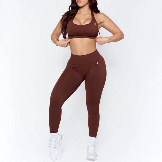 Bum-Shaping Scrunch Leggings & High-Impact Sports Bra 2-Piece Gym Outfit