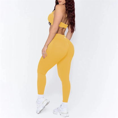 Bum-Shaping Scrunch Leggings & High-Impact Sports Bra 2-Piece Gym Outfit