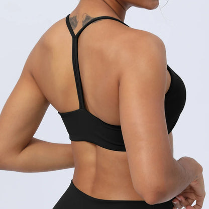 Y-Back Sports Bra for Women - Padded Racerback Low Impact Workout & Yoga Bra