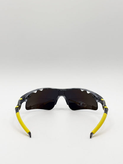 Outdoor Sports Racer Sunglasses in Multi Yellow with Hard Card